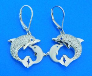 sterling silver dancing dolphin earrings