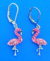sterling silver flamingo dangle earrings