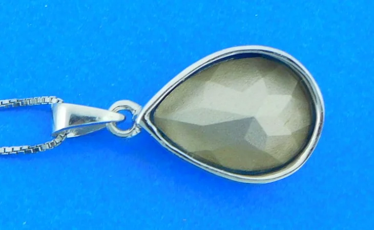 Wave Pendant, Sterling Silver & Crystal - Image 3