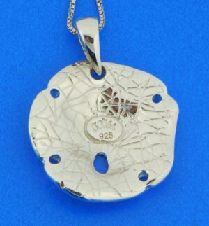 sterling silver sand dollar opal pendant