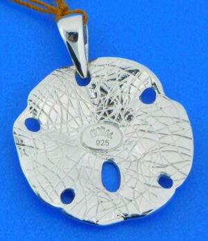 sterling silver sand dollar opal pendant