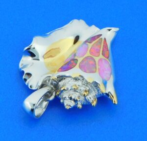 sterling silver conch shell pendant