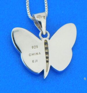 sterling silver & mother of pearl butterfly pendant