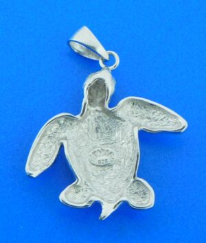 sterling silver & opal sea turtle pendant