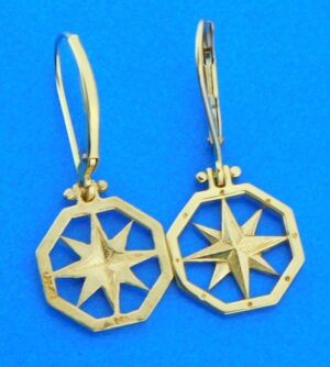 14k compass rose earrings