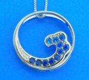 sterling silver wave pendant