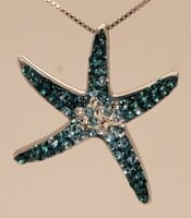 starfish pendant sterling silver & austrian crystals