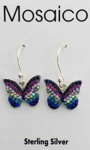 Mosaico Butterfly Earrings, Sterling Silver