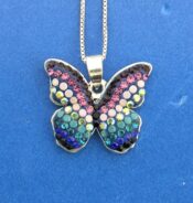 Mosaico Butterfly Pendant, Sterling Silver