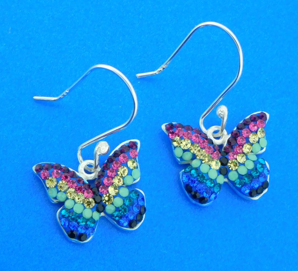 sterling silver butterfly earrings