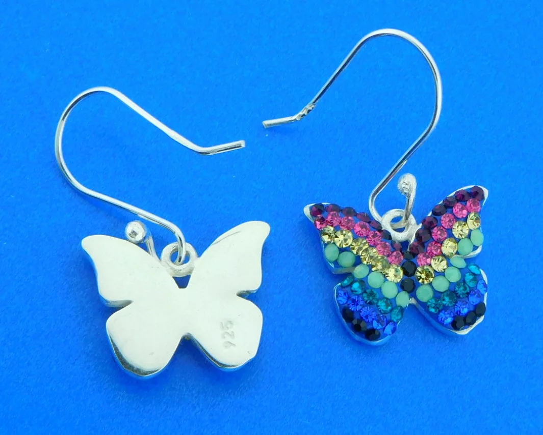 sterling silver butterfly earrings