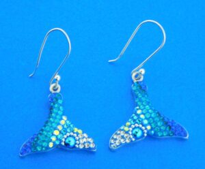 sterling silver whale tail earrings