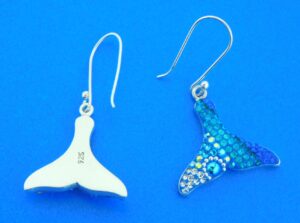 sterling silver whale tail earrings