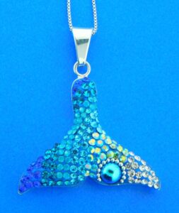 sterling silver whale tail pendant