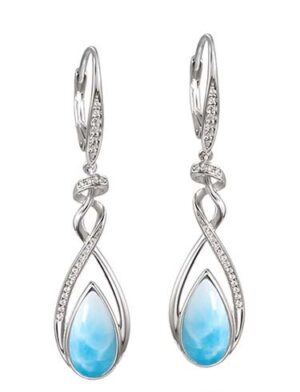 sterling silver larimar earrings