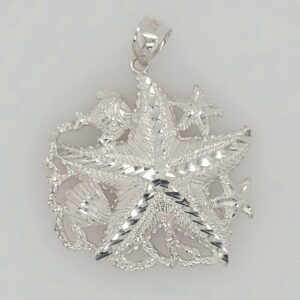 sterling silver starfish pendant, starfish pendant