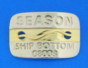sterling silver ship bottom beach badge pendant