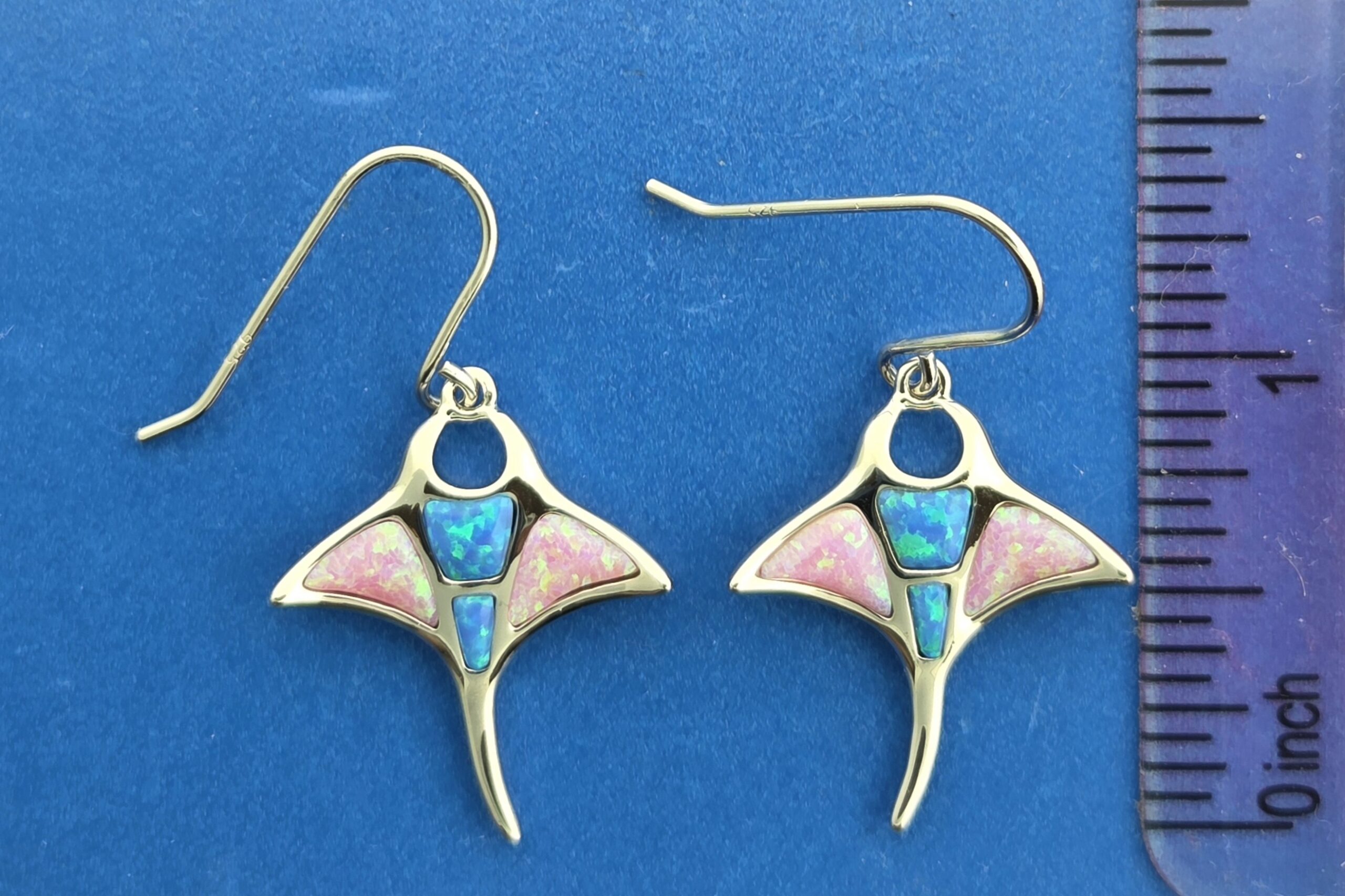 Alamea Manta Ray Dangle Earrings, Sterling Silver 5 Alamea Manta Ray Dangle Earrings, Sterling Silver - Image 5