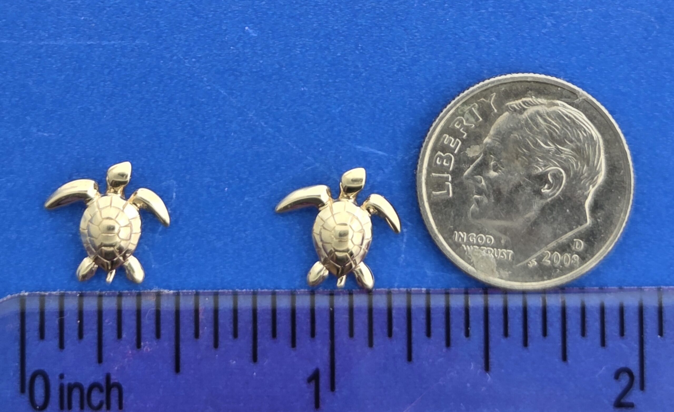 Alamea Sea Turtle Post Earrings, 14k 3 Alamea Sea Turtle Post Earrings, 14k - Image 3