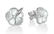 sterling silver hibiscus earrings