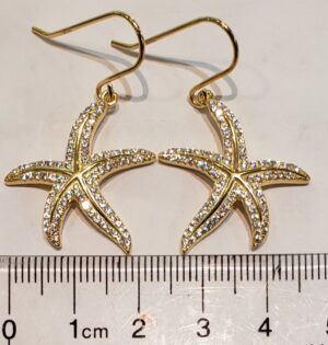sterling silver gold plated starfish dangle earrings