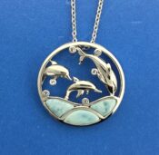 Alamea Dolphin Pendant, Sterling Silver & Larimar