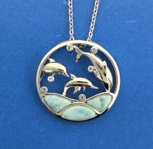 Alamea Dolphin Pendant, Sterling Silver & Larimar
