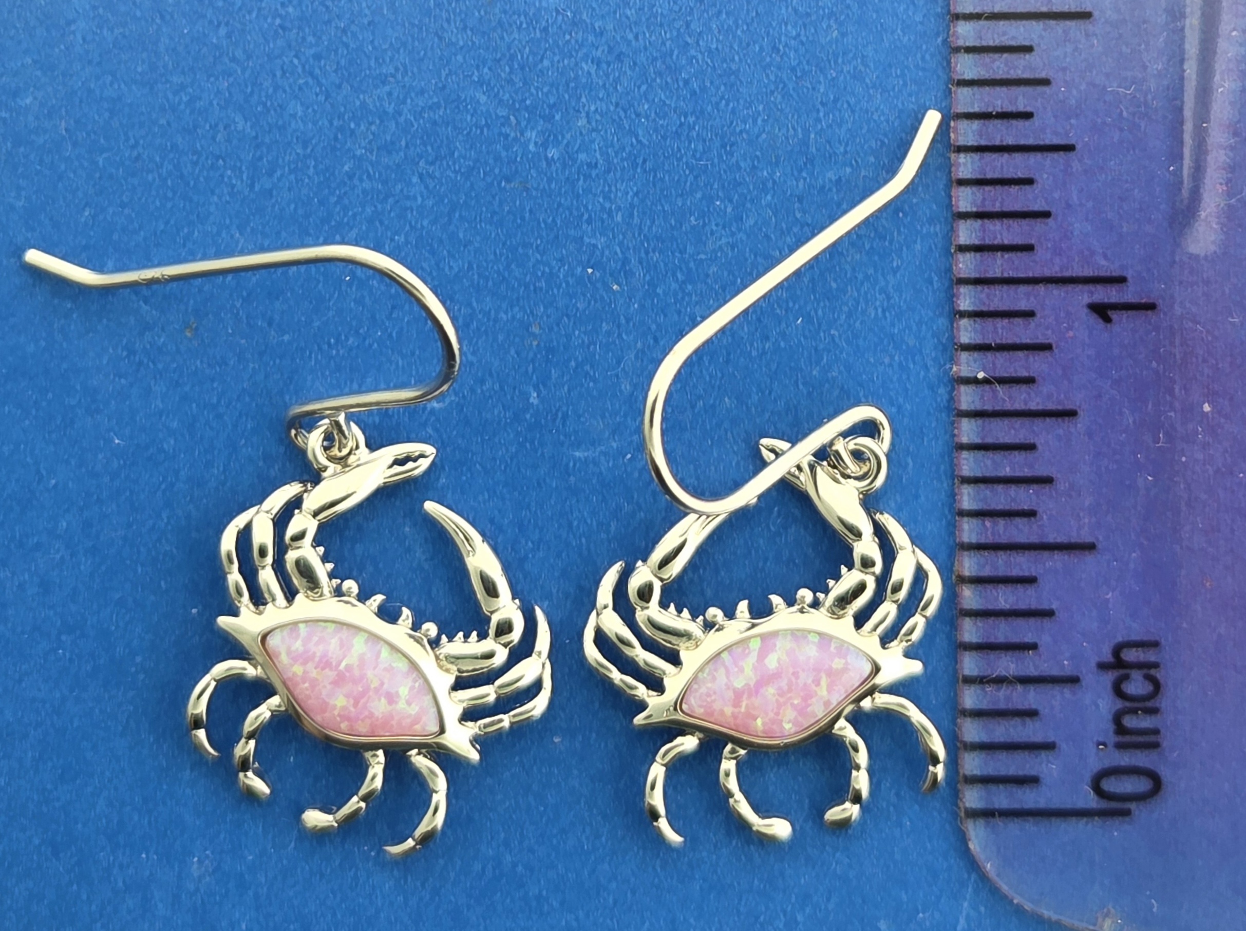 Alamea Crab Earrings, Sterling Silver & Opal 4 Alamea Crab Earrings, Sterling Silver & Opal - Image 4