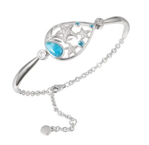 sterling silver starfish larimar bracelet