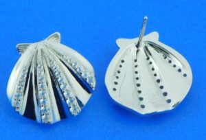 sterling silver sunrise scallop shell earrings