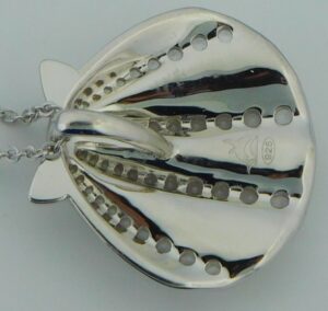 sterling silver sunrise scallop shell pendant