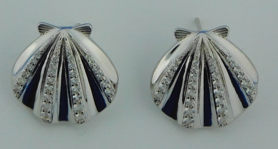 Alamea Sunrise Shell Earrings, Sterling Silver