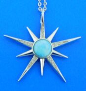 sterling silver & larimar star pendant