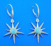 sterling silver & larimar star earrings