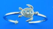 sterling silver sea turtle cuff bangle bracelet