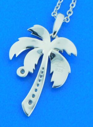 sterling silver palm tree opal pendant