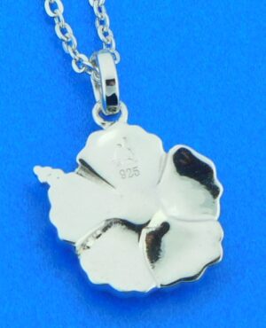 sterling silver & mother of pearl hibiscus pendant