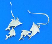 sterling silver dolphin mother of pearl earrings