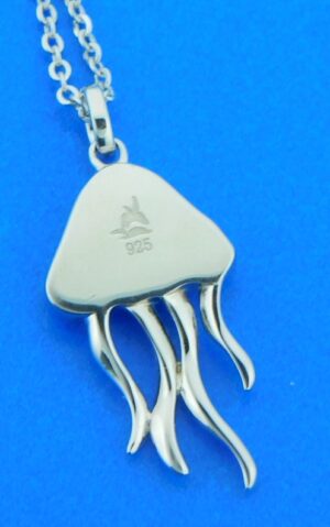 sterling silver mother of pearl jellyfish pendant