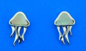 sterling silver jellyfish mother of pearl earrings