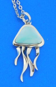 sterling silver & larimar jellyfish pendant