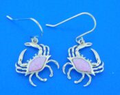 sterling silver crab opal dangle earrings