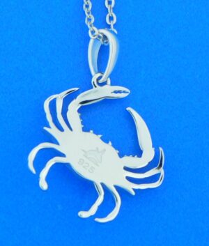 sterling silver crab opal pendant