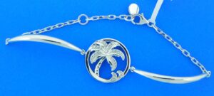 sterling silver palm tree wave bracelet
