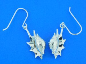 sterling silver conch shell dangle earrings