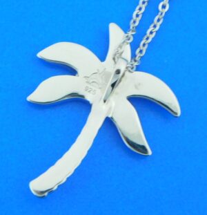 sterling silver palm tree mother of pearl pendant