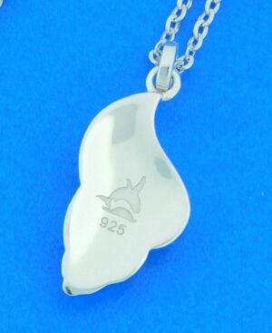 sterling silver & opal conch shell pendant