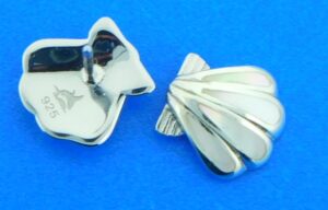 sterling silver sunrise scallop shell post earrings