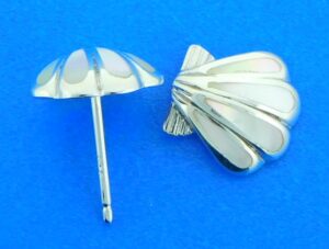 sterling silver sunrise scallop shell post earrings