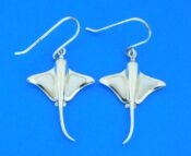 sterling silver stingray earrings & mother of pearl